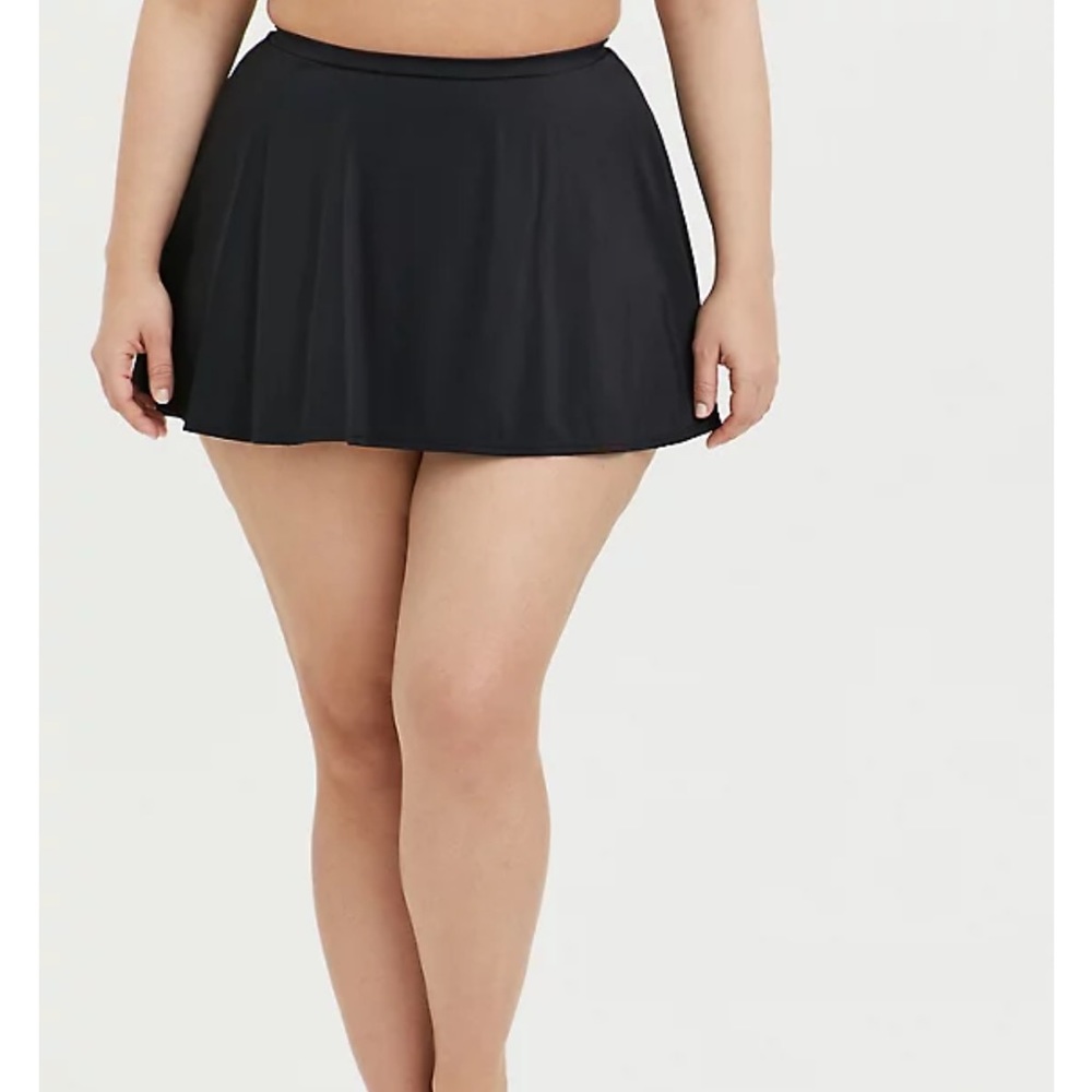 Torrid High Rise Long Skater Swim Skirt with Brief